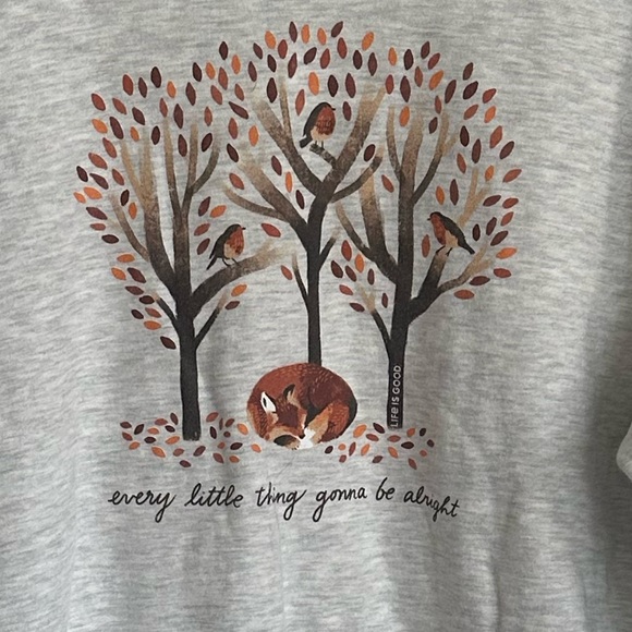 Life Is Good Women's Every Little Thing Fox Simply True Fleece Crew XL - Picture 4 of 4